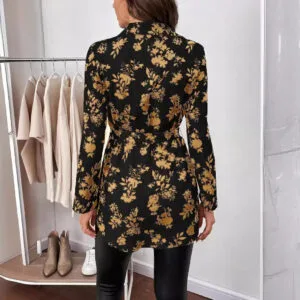 Elegant Floral Print Long Sleeve Shirt