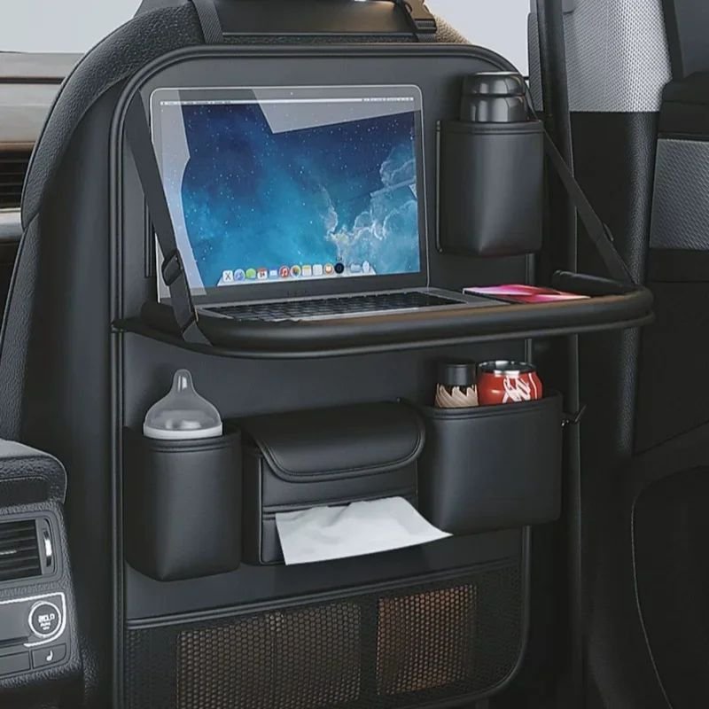 Fbb94E95-343B-4979-8Fcd-F2835Dcfb541.Jpeg Car Seat Storage Bag Auto Back Seat Back Organizer With Foldable Table Tray Pu Leather Tablet Holder Tissue Box Car Accessories