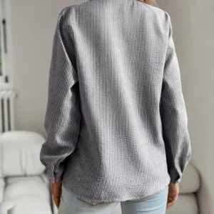 Elegant Striped Long Sleeve Blouse For Modern Everyday Style
