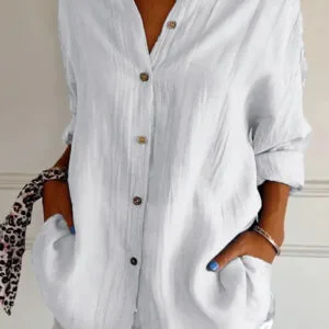 Elegant Pleated Long Sleeve Shirt For Timeless Everyday Fashion