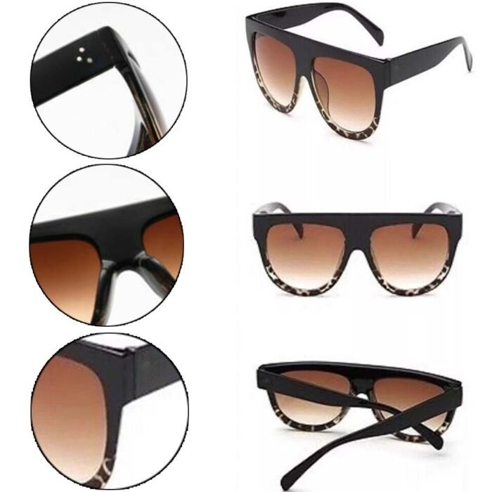 Women Sunglasses Oversized Square Goggles Shades Sun Glasses Outdoor Vintage - Image 4