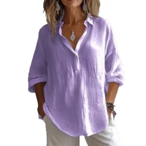 Women’s Loose Lapel Pullover Shirt